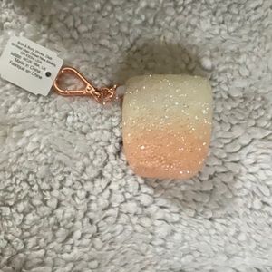 Bath & Body Works Peach to Cream Glitter PocketBac Holder with Rose Gold Clip